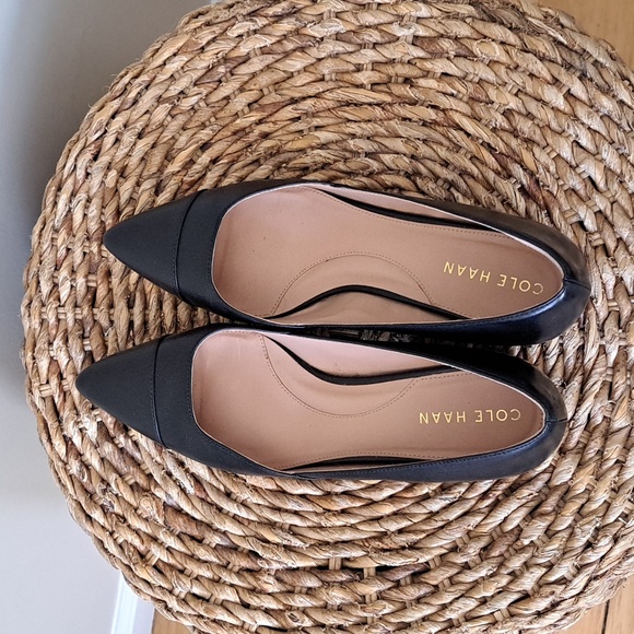 Cole Haan Womens Leah Skimmer Black Leather Dress Pointed Toe Flats S-7.5 - Picture 6 of 9